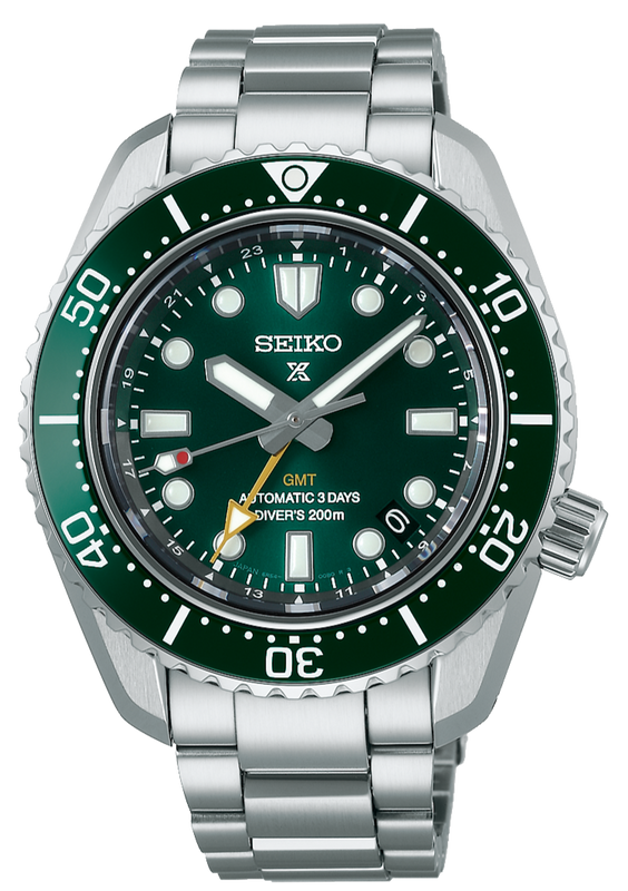 Buy Shop Seiko Prospex GMT Divers Automatic Marine Green Dial Silver Steel Strap Watch For Men - SPB381J1 USA Online