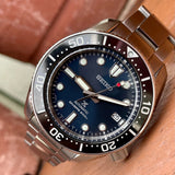 Buy Shop Seiko Prospex Marinemaster Automatic Scuba Divers Blue Dial Silver Steel Strap Watch for Men - SPB187J1 USA Online