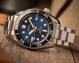 Buy Shop Seiko Prospex Marinemaster Automatic Scuba Divers Blue Dial Silver Steel Strap Watch for Men - SPB187J1 USA Online
