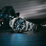Buy Shop Seiko Prospex Marinemaster Automatic Scuba Divers Blue Dial Silver Steel Strap Watch for Men - SPB187J1 USA Online