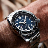Buy Shop Seiko Prospex Marinemaster Automatic Scuba Divers Blue Dial Silver Steel Strap Watch for Men - SPB187J1 USA Online