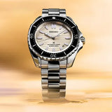 Buy Shop Seiko Prospex Polygonal Divers Automatic Pearl White Dial Silver Steel Strap Watch for Men - SPB481J1 USA Online