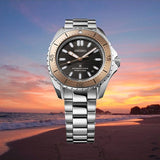 Buy Shop Seiko Prospex Polygonal Sea Diver Automatic Black Dial Silver Steel Strap Watch for Men - SPB485J1 USA Online