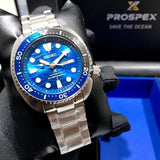 Buy Shop Seiko Prospex Save The Ocean Diver's Automatic Blue Dial Silver Steel Strap Watch for Men - SRPD21J1 USA Online