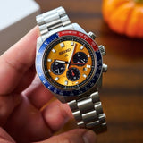 Buy Shop Seiko Prospex Solar Chronograph 1969 Re-interpretation Orange Dial Silver Steel Strap Watch for Men - SSC947 USA Online