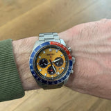 Buy Shop Seiko Prospex Solar Chronograph 1969 Re-interpretation Orange Dial Silver Steel Strap Watch for Men - SSC947 USA Online