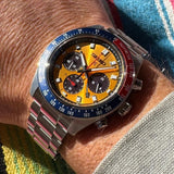 Buy Shop Seiko Prospex Solar Chronograph 1969 Re-interpretation Orange Dial Silver Steel Strap Watch for Men - SSC947 USA Online