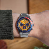 Buy Shop Seiko Prospex Solar Chronograph 1969 Re-interpretation Orange Dial Silver Steel Strap Watch for Men - SSC947 USA Online