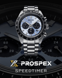 Buy Shop Seiko Prospex Speedtimer 41.4 Solar Chronograph Blue Dial Silver Steel Strap Watch for Men - SSC935 USA Online