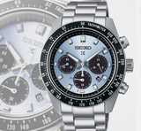 Buy Shop Seiko Prospex Speedtimer 41.4 Solar Chronograph Blue Dial Silver Steel Strap Watch for Men - SSC935 USA Online