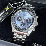 Buy Shop Seiko Prospex Speedtimer 41.4 Solar Chronograph Blue Dial Silver Steel Strap Watch for Men - SSC935 USA Online