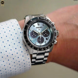Buy Shop Seiko Prospex Speedtimer 41.4 Solar Chronograph Blue Dial Silver Steel Strap Watch for Men - SSC935 USA Online