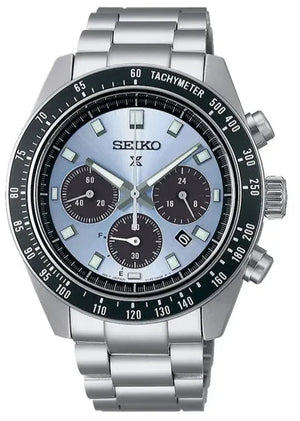 Buy Shop Seiko Prospex Speedtimer 41.4 Solar Chronograph Blue Dial Silver Steel Strap Watch for Men - SSC935 USA Online