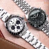 Buy Shop Seiko Prospex Speedtimer Solar Chronograph Black Dial Silver Steel Strap Watch for Men - SSC819 USA Online