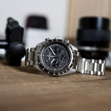 Buy Shop Seiko Prospex Speedtimer Solar Chronograph Black Dial Silver Steel Strap Watch for Men - SSC819 USA Online