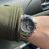 Buy Shop Seiko Prospex Speedtimer Solar Chronograph Black Dial Silver Steel Strap Watch for Men - SSC819 USA Online