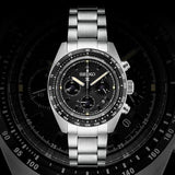 Buy Shop Seiko Prospex Speedtimer Solar Chronograph Black Dial Silver Steel Strap Watch for Men - SSC819 USA Online