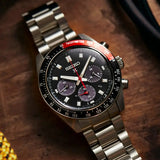 Buy Shop Seiko Prospex Speedtimer Solar Chronograph Black Dial Silver Steel Strap Watch for Men - SSC915 USA Online