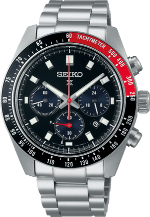 Buy Shop Seiko Prospex Speedtimer Solar Chronograph Black Dial Silver Steel Strap Watch for Men - SSC915 USA Online