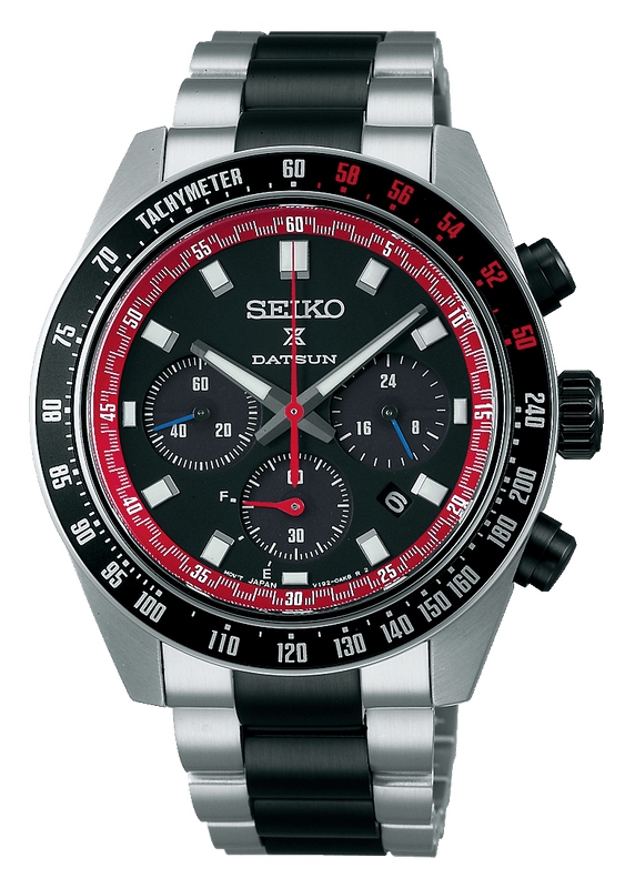 Buy Shop Seiko Prospex Speedtimer Solar Chronograph Datsun 240Z Collaboration Limited Edition Black Dial Two Tone Steel Strap Watch for Men - SSC957 USA Online