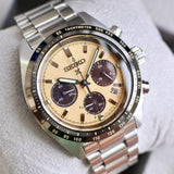 Buy Shop Seiko Prospex Speedtimer Solar Chronograph Gold Dial Silver Steel Strap Watch for Men - SSC817 USA Online