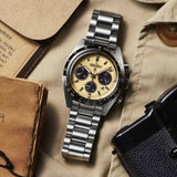 Buy Shop Seiko Prospex Speedtimer Solar Chronograph Gold Dial Silver Steel Strap Watch for Men - SSC817 USA Online