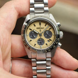 Buy Shop Seiko Prospex Speedtimer Solar Chronograph Gold Dial Silver Steel Strap Watch for Men - SSC817 USA Online