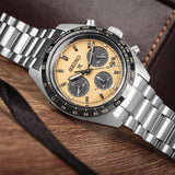 Buy Shop Seiko Prospex Speedtimer Solar Chronograph Gold Dial Silver Steel Strap Watch for Men - SSC817 USA Online