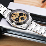 Buy Shop Seiko Prospex Speedtimer Solar Chronograph Gold Dial Silver Steel Strap Watch for Men - SSC817 USA Online