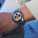 Buy Shop Seiko Prospex Speedtimer Solar Chronograph Gold Dial Silver Steel Strap Watch for Men - SSC817 USA Online