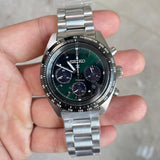 Buy Shop Seiko Prospex Speedtimer Solar Chronograph Green Dial Silver Steel Strap Watch for Men - SSC933 USA Online
