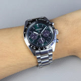 Buy Shop Seiko Prospex Speedtimer Solar Chronograph Green Dial Silver Steel Strap Watch for Men - SSC933 USA Online