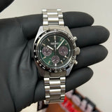 Buy Shop Seiko Prospex Speedtimer Solar Chronograph Green Dial Silver Steel Strap Watch for Men - SSC933 USA Online