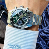 Buy Shop Seiko Prospex Speedtimer Solar Chronograph Green Dial Silver Steel Strap Watch for Men - SSC933 USA Online