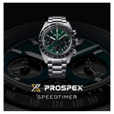 Buy Shop Seiko Prospex Speedtimer Solar Chronograph Green Dial Silver Steel Strap Watch for Men - SSC933 USA Online