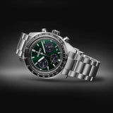 Buy Shop Seiko Prospex Speedtimer Solar Chronograph Green Dial Silver Steel Strap Watch for Men - SSC933 USA Online