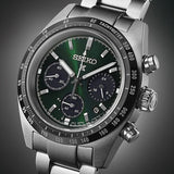 Buy Shop Seiko Prospex Speedtimer Solar Chronograph Green Dial Silver Steel Strap Watch for Men - SSC933 USA Online