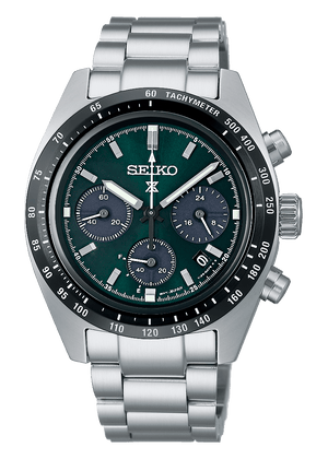Buy Shop Seiko Prospex Speedtimer Solar Chronograph Green Dial Silver Steel Strap Watch for Men - SSC933 USA Online
