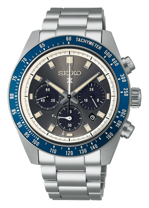 Seiko Prospex Speedtimer Solar Chronograph Grey Dial Silver Steel Strap Watch for Men - SSC939