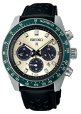 Buy Shop Seiko Prospex Speedtimer Solar Chronograph Ivory Dial Black Leather Strap Watch for Men - SSC943 USA Online
