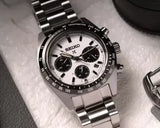 Buy Shop Seiko Prospex Speedtimer Solar Chronograph White Dial Silver Steel Strap Watch for Men - SSC813 USA Online