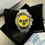 Buy Shop Seiko Prospex Speedtimer Solar Chronograph Yellow Dial Silver Steel Strap Watch for Men - SSC929 USA Online