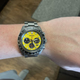 Buy Shop Seiko Prospex Speedtimer Solar Chronograph Yellow Dial Silver Steel Strap Watch for Men - SSC929 USA Online