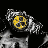 Buy Shop Seiko Prospex Speedtimer Solar Chronograph Yellow Dial Silver Steel Strap Watch for Men - SSC929 USA Online