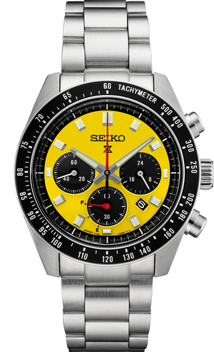 Buy Shop Seiko Prospex Speedtimer Solar Chronograph Yellow Dial Silver Steel Strap Watch for Men - SSC929 USA Online