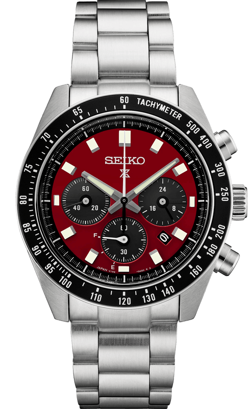 Buy Shop Seiko Prospex US Special Edition Speedtimer Solar Chronograph Red Dial Silver Steel Strap Watch for Men - SSC927 USA Online