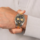 Buy Shop Seiko Sport Chronograph Black Dial Two Tone Steel Strap Watch for Men - SSB430P1 USA Online