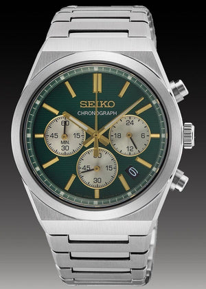 Buy Shop Seiko Sport Conceptual Chronograph Green Dial Silver Steel Strap Watch for Men - SSB461P1 USA Online