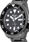 Seiko 5 Sports Automatic Black Dial Black Steel Strap Watch For Men - SRPD65K1