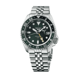 Seiko 5 Sports SKX GMT Automatic Green Dial Silver Steel Strap Watch For Men - SSK035K1